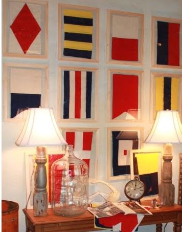 Easy to copy and paint onto squared canvases and put on bedroom wall Nautical Flag Art, Flag Wall Decor, Deco Marine, Nautical Room, Nautical Inspiration, Flag Display, Signal Flags, Nautical Flags, Nautical Wall Decor