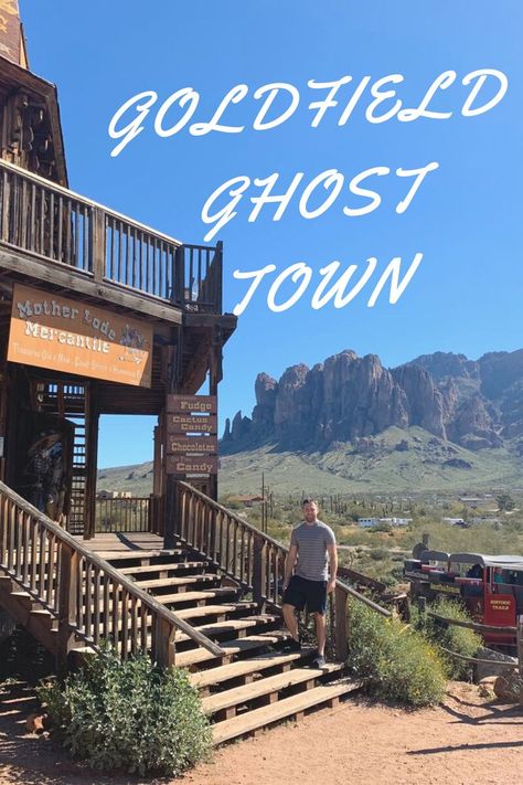 Visiting goldfield ghost town in Arizona is like taking a step back in time to the wild wild west Goldfield Ghost Town, West Town, Wild Wild West, Ghost Town, Travel Workout, Ghost Towns, Back In Time, Wild West, The Wild