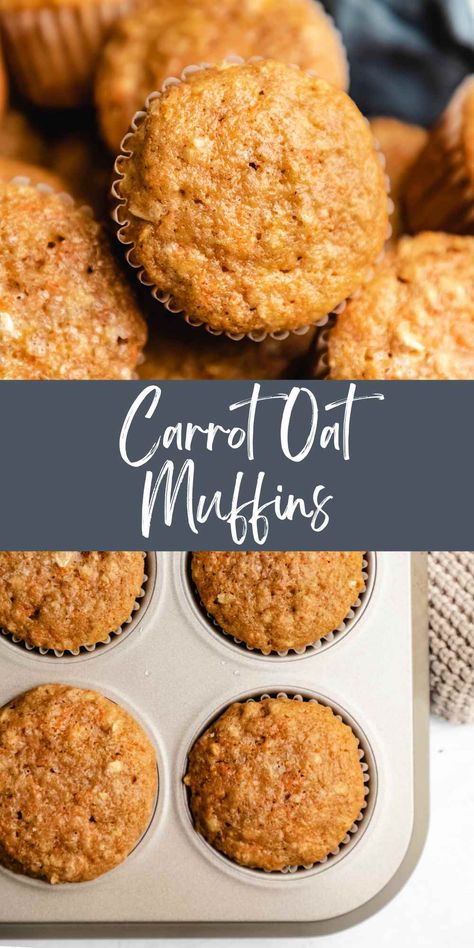 Carrot Oat Muffins - I Heart Eating Dense Muffin Recipe, Oats Carrot Muffins, Carrot Oat Muffins Healthy, Carrot Flax Muffins, No Baking Powder Muffins, Buttermilk Carrot Muffins, Oatmeal Carrot Cake Muffins, Healthy Oat Cupcakes, Carrot Cake Breakfast Muffins