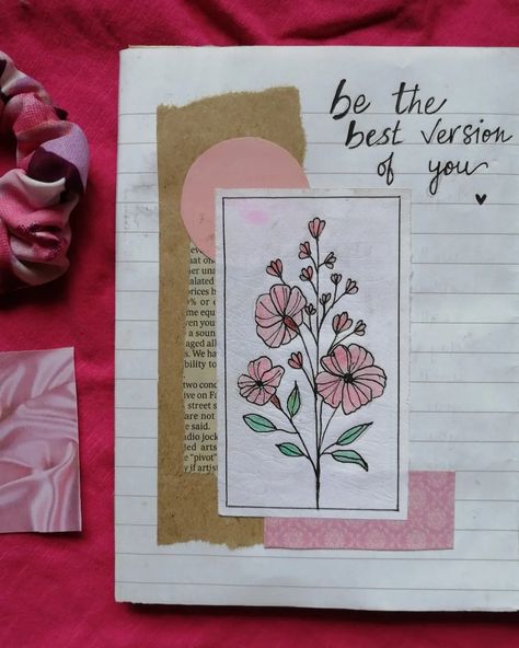 Pink Theme Journal Ideas, Scrapbook Ideas Pink Theme, Aesthetic Ideas For Diary, Pink Theme Journal, Journal Pink Aesthetic, Pink Journal Ideas, Journal Pink Theme, Pink Aesthetic Journal, Vintage Journal Ideas