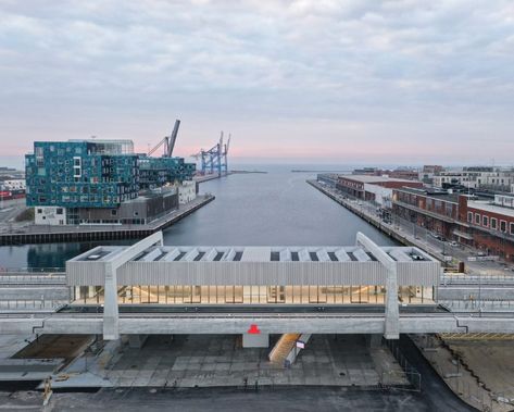 Concrete Staircase, Copenhagen City, Sustainable Transport, Concrete Stairs, Public Transit, Livery Design, Industrial Architecture, Corporate Identity Design, Shed Roof