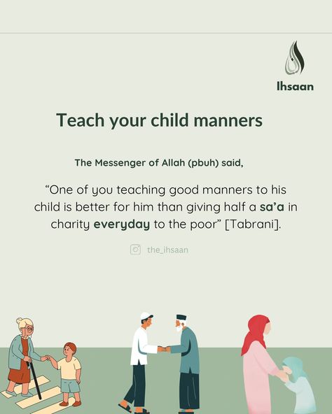 Be a good parent today and you will have a good child tomorrow, a companion for your old age. . . . . .. . . Tags Islamic institute for kids, helping Muslim parents raise kids raising righteous children, helping children connect with deen Quran and allah set. . #islam #deen #muslim #parenting #quraneducation #minimuslims Muslim Parenting, Islam Dua, Unread Books, Muslim Kids, Discipline Kids, Good Manners, Hadith Quotes, Helping Children, Gentle Parenting