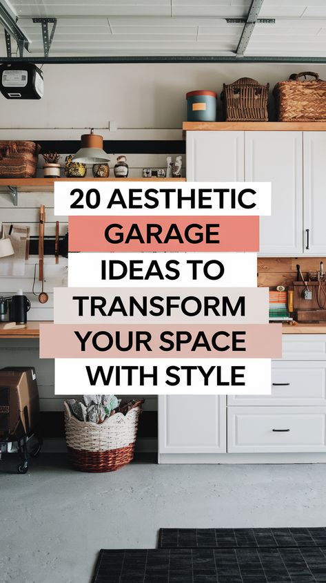 Upgrade your garage with these stylish and functional ideas! From modern storage solutions to cozy workspaces, these aesthetic garage transformations will inspire you to turn your garage into an organized and visually appealing space. Whether you're looking for DIY projects or complete makeovers, get ready to enhance your garage with these creative ideas! #GarageDesign #AestheticGarage #GarageMakeover #HomeOrganization #GarageStorage #DIYGarage Multipurpose Garage Ideas, Garage Den Ideas, Decorated Garage, Aesthetic Garage, Pretty Garage, Garage Floor Ideas, Garage Conversion Ideas, Garage Inspiration, Garage Transformation