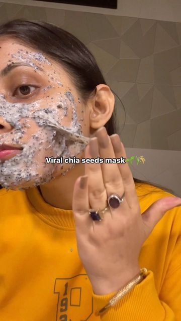 Flex Seeds For Face, Flax Seed Face Mask, Chia Seeds Face Mask, Chia Seed Face Mask, Skincare Face Mask, Face Mask Homemade, Chai Seed, Flex Seed, Glowing Skin Diy