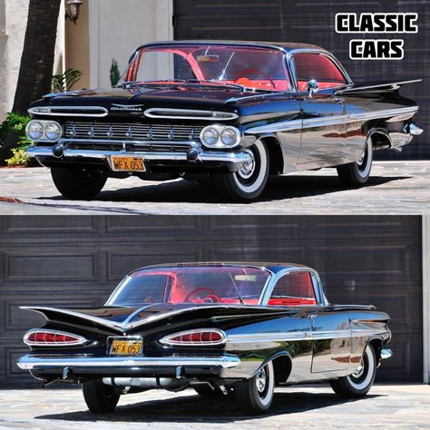 Chevrolet Impala 1959, 59 Chevy Impala, 1959 Chevy Impala, Donk Cars, Classic Cars Chevy, Old Vintage Cars, Old School Cars, American Classic Cars, Old Classic Cars