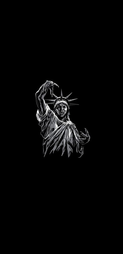 Patung Liberty Aesthetic, Evil Wallpaper Aesthetic, Black Lovers Wallpaper, Oled Wallpaper Iphone Wallpapers, Dark Evil Wallpaper, Dark Oled Wallpaper, Black Lover Wallpaper, Oled Wallpaper, Best Tattoo Fonts