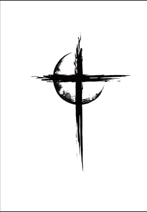 Back Tattoo Men Cross, Cool Cross Tattoos, Cruz Tattoo, Tattoo Homme, Luna Tattoo, Small Cross Tattoo, Unique Tattoos For Men, Minimalist Tattoo Ideas, Cross Tattoo For Men