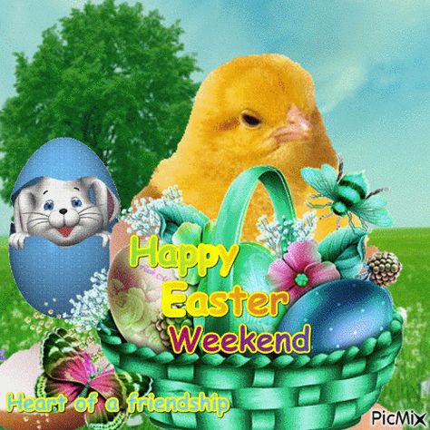 Happy Easter Weekend, Weekend Images, Easter Messages, American Holidays, Happy New Year Gif, Good Morning Friday, New Year Gif, Happy Easter Wishes, About Easter