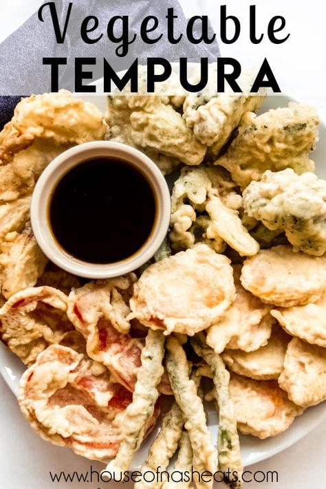 Delicious Vegetable Tempura has a light, crisp outer coating that isn't overly greasy. This classic Japanese dish can be made at home with restaurant-quality results. It makes a great appetizer or side dish! #vegetable #tempura #Japanese #appetizer #recipe Tempura Recipes, Japanese Appetizer, Tempura Dipping Sauce, Veggie Tempura, Tempura Sauce, Tempura Vegetables, Vegetable Tempura, Tempura Recipe, Veggie Fries