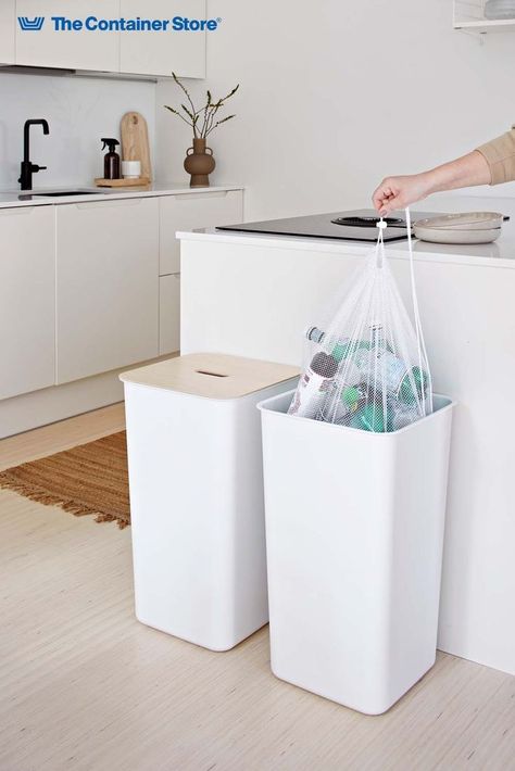 Make recycling an easy, automatic part of your routine with this bin from SmartStore. Streamlined and sustainably designed, it's sized to fit just about any kitchen--even small spaces. Use it as an all-purpose collection bin, a material-specific sorter, or even a laundry hamper. It's a breeze to carry and empty. To complete the look, a sturdy custom-fit bamboo lid is available separately. Neat Method, Declutter Bedroom, Office Organisation, Bamboo Care, Traditional Shelves, Tea Decor, Pegboard Accessories, Wardrobe Solutions, Recycling Sorting