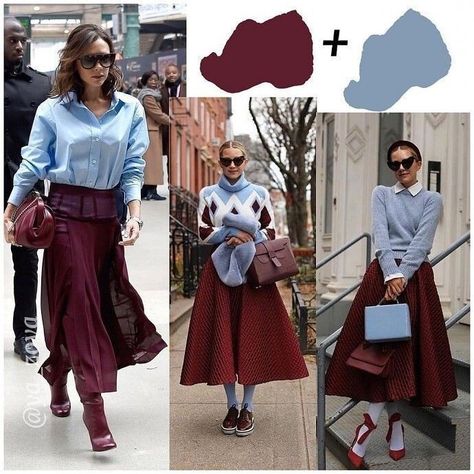 Burgundy Color Palette Outfit, Maroon Colour Combination Outfit, Wine Color Combinations Outfits, Burgundy Outfit Ideas Color Combos, Burgundy Colour Combinations, Plum Outfit Ideas, Fashion Trends 2023 Spring Summer Women, Looks Kate Middleton, Rok Outfit