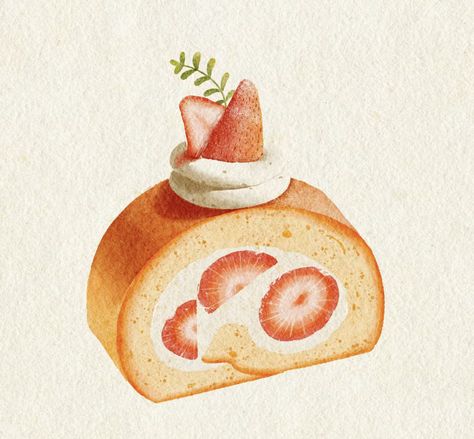 Food Art Painting, Strawberry Art, Food Illustration Art, Watercolor Food, Rabbit Art, Food Drawing, Pose Reference Photo, Pastel Art, Food Illustrations