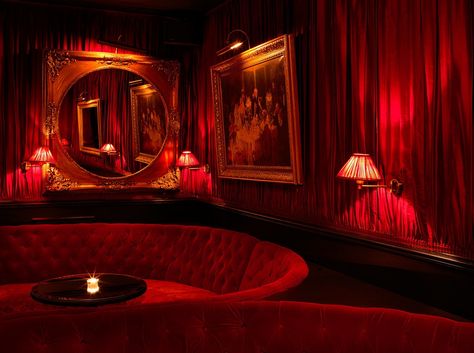 Hotel Mathis, Paris Nightclub Design, Red Rooms, Hotel Design, Red Aesthetic, Bar Design, Interior And Exterior, Dream House, Christmas Gifts, Art Deco