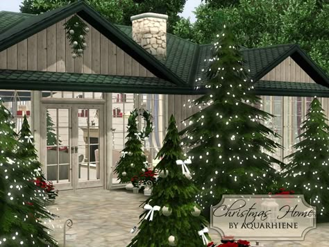 Sims 4 Christmas House, Sims 3 Interior, Ts4 Christmas Cc, Sims 4 Christmas Cc Decor, Sims 3cc, Sims 4 Christmas Cc, Crismas Tree, Christmas Fairytale, Kitchen With Dining Area