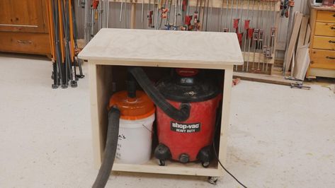 Diy Jigsaw Projects, Dust Collector Diy, Rolling Cabinet, Shop Dust Collection, Jigsaw Projects, Woodworking Jigsaw, Power Tool Storage, Cabinet Plans, Shop Vacuum