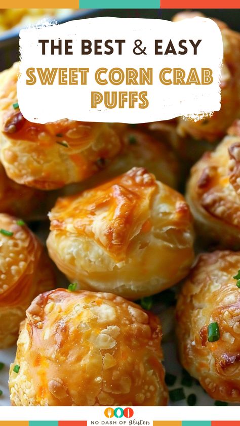 Cheesy Corn Crab Puff Appetizers Crab Stuffed Peppers Appetizer, Crab Appetizer Recipes, Puff Appetizers, Juicy Crab, Crab Puffs, Best Spaghetti Recipe, Crab Appetizer, Cheesy Corn, Seafood Seasoning