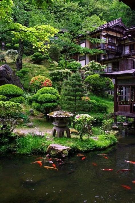 Fachadas Small Japanese Garden, Japanese Style Garden, Portland Japanese Garden, Japanese Garden Landscape, Zen Garden Design, Pond Water Features, Japanese Garden Design, Budget Garden, Asian Garden