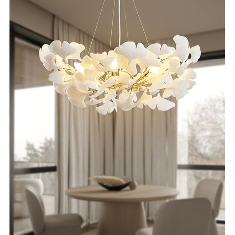 Mookan 6 - Light Ginkgo Chandelier Pendant Lamp Living Room, Modern Kitchen Art, Chandeliers For Dining Room, Luxury Pieces, Deco Chandelier, Branch Chandelier, Chandelier Metal, Art Deco Chandelier, White Modern Kitchen