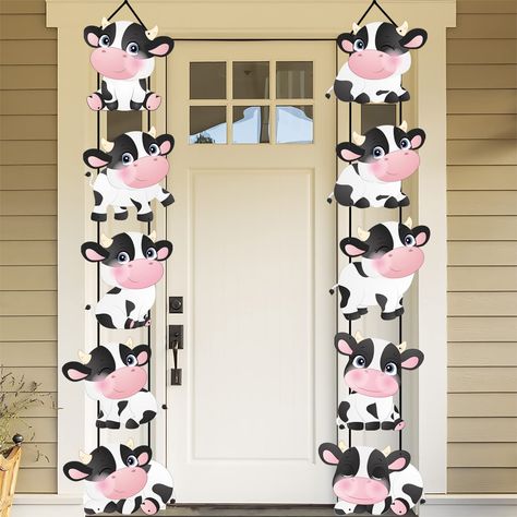 PRICES MAY VARY. Surprising Cow Party Decorations: You can hang it in your favorite place before the party starts. When your family and friends see it, they will definitely feel that the party is unique and fashionable. A good beginning is half done. In the end, it must be a memorable party. 3rd Birthday Cow Theme, First Birthday Cow Theme, Cow 1st Birthday Girl, Cow Birthday Party, Cow Themed Birthday Party, Cowgirl Decorations, Cow Print Birthday, Cow Birthday Parties, Door Hanging Decorations