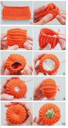 Cute Crochet Fall Decor, Ribbed Pumpkin Crochet Pattern, How To Make A Crochet Pumpkin, Autumn Crochet Free Patterns, Sew Fall Decor, Crochet Projects Diy, Red Crochet Pattern, Crochet Patterns Pumpkins, How To Crochet Pumpkins