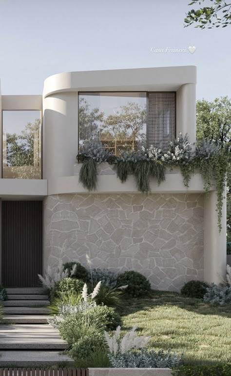 Textured Render Exterior, Cream Home Exterior, Modern Coastal Facade, Costal House Exteriors, Facade Design House, Concrete Homes Exterior, Japandi House Exterior, Bali Kitchen, Hamptons Facade