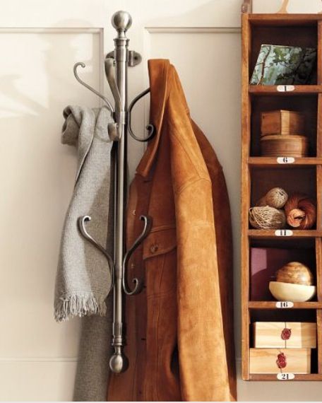 Pottery Barn Hanging Coat Rack $99 Coat Trees, Cubby Organizer, Wooden Cubby, Paris Bistro, Coat Tree, Home Storage Solutions, Entryway Organization, Coat Stands, Declutter Your Home