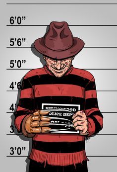 Freddy Krueger mugshot Freddy Krueger, A Man, Deviantart, Red, Black