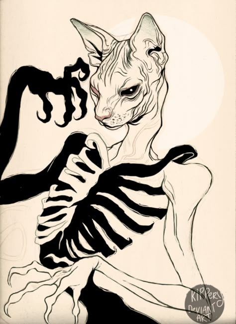 Creepy Art, A Drawing, Creature Art, Art Drawings Sketches, Pretty Art, Cat Art, Aesthetic Art, A Cat, Drawing Sketches