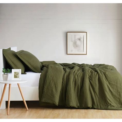 House Craft, King Duvet Set, Green Duvet, Bedroom Green, Linen Duvet Covers, Linen Duvet, Duvet Bedding, Cotton Duvet Cover, King Duvet