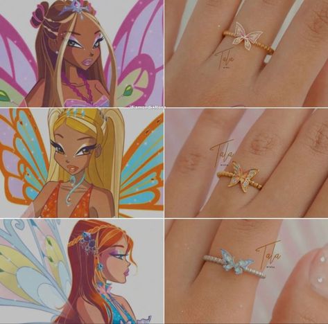 Winx Jewellery, Winx Club Accessories, Winx Club Jewelry, Hand Jewelry Rings, Fandom Jewelry, Klub Winx, Surf Jewelry, Bloom Winx Club, Fall Rings