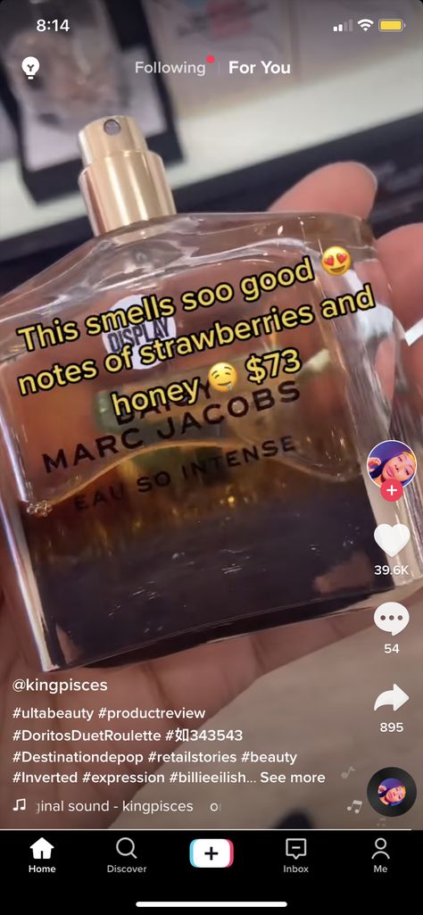 pls i wear this perfume like everyday and i can tell u it doesn’t smell like strawberries or honey 😭 it’s kinda sweet and spicy i rlly like it. i feel like it has its own unique smell It smells AMAZING. I would say I smell rich after spraying this on! Fast shipping. Nice size bottle and the less you spray the BETTER it smells. Long lasting. Definitely recommend. Click the pic for amazon link Target Fragrance, Target Perfume, Daisy Eau So Intense, Smell Like Strawberries, Vanilla Honey, Fragrance Lab, Fragrances Perfume Woman, Body Hygiene, Perfume Collection Fragrance