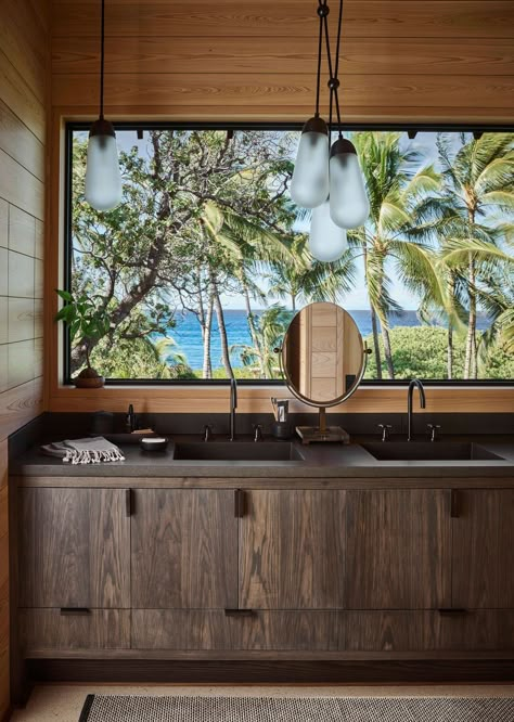 Poured Concrete Counters, Ocean Hues, Secret House, Rural Retreats, Hall Design, Visual Texture, Outdoor Shower, Architectural Digest, Modern Architecture