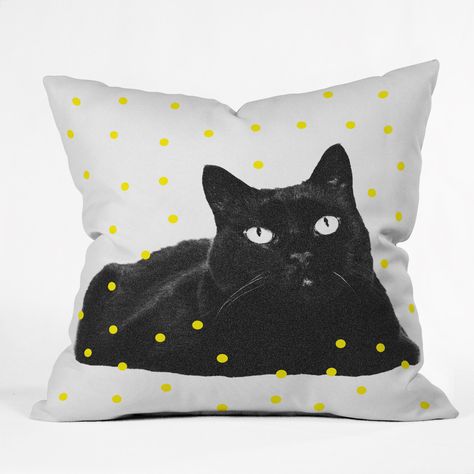 Elisabeth Fredriksson A Black Cat Throw Pillow | DENY Designs Home Accessories Disney Cats, Girls Pillows, Cat Cushion, Cat Throw Pillow, A Black Cat, Cat Pillow, Throw Pillow Sizes, Pillows And Throws, Deny Designs