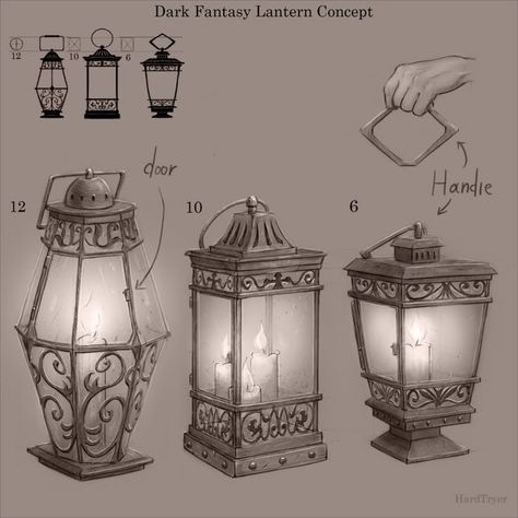 Dark Fantasy Lantern Concept Lantern art, Fantasy concept art Fantasy Lantern Concept Art, Old Lantern Drawing, Lantern Art Drawing, Fantasy Lantern Art, Dnd Lantern, Candle Concept Art, Lantern Fantasy Art, Lantern Design Drawing, Circus Environment