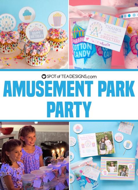 Theme Park Birthday Party Ideas, Theme Park Party Ideas, Amusement Park Birthday Party, Amusement Park Birthday, Amusement Park Party, Rock Climbing Party, Indoor Amusement Parks, Birthday Party At Park, Park Party