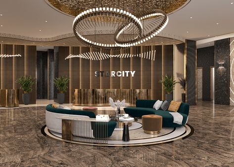 Luxury Lobby Interior Design, Lobby Reception Design, Hotel Project Architecture, Hotel Lobby Reception, Luxury Office Interior, Hotel Lobby Lounge, Hotel Foyer, Luxury Hotels Lobby, Hotel Design Architecture