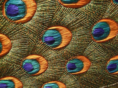 Embroidered Peacock Canvas, Jaipur. | Flickr - Photo Sharing! Embroidered Peacock Feather, Sonic Blast, Embroidered Peacock, Peacock Crafts, Peacock Canvas, Peacock Embroidery Designs, Gold Work Embroidery, Super Sonic, Red Thread