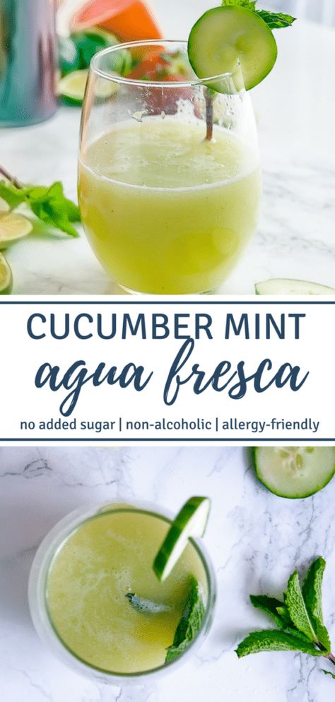 Cucumber Lime Agua Fresca, Aqua Fresca Recipes, Lime Agua Fresca, Holistic Nutrition Recipes, Agua Fresca Recipe, Mint Drink, Simple Healthy Recipes, Vegetable Side Dishes Recipes, Side Dishes Recipes