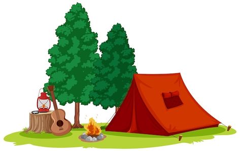 Free vector isolated camping tent in nat... | Free Vector #Freepik #freevector #tree-clipart #cartoon-tree #landscape-drawing #nature-drawing Tent Clipart, Tent Vector, Tent Drawing, Cartoon Nature, Cartoon Tree, Drawing Nature, Forest Drawing, Tree Landscape, Tree Clipart