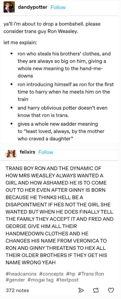 Trans Headcanon Fanart, Trans Harry Potter Headcanon, Trans Harry Potter Art, Harry Potter Trans, Trans Ron Weasley Fanart, Ronarry Headcanons, Ron Weasley Headcanons, Ron And Harry Fan Art, Percy Weasley Headcanon