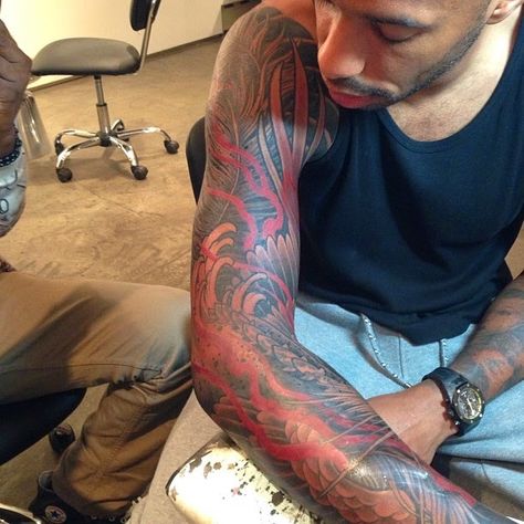 Sleeve Arm Tattoo, Henry Tattoo, Football Tattoo, Estilo Cholo, Thierry Henry, Legends Football, Best Tattoos, Human Canvas, Sleeves Ideas