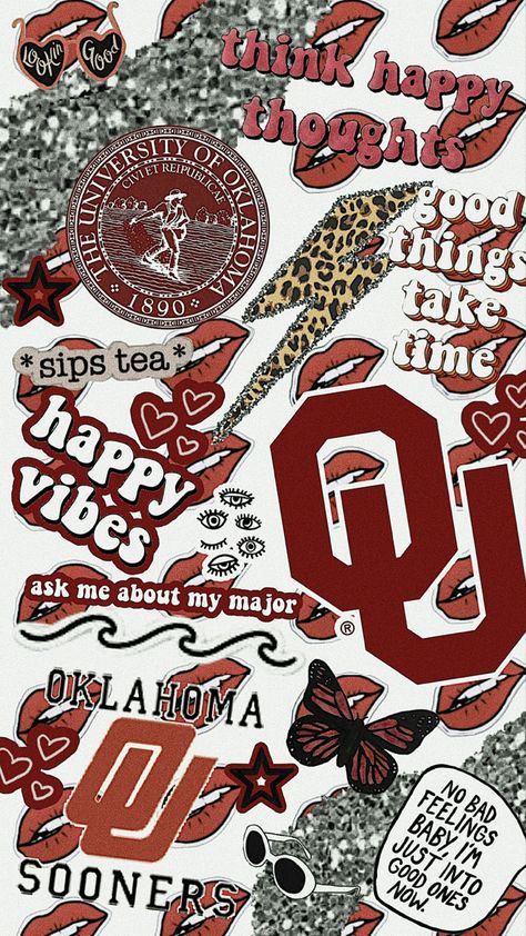 Oklahoma University Aesthetic, Oklahoma State University Aesthetic, Oklahoma Wallpaper, Preppy Lockscreen, Oklahoma Aesthetic, Ou Wallpaper, Oklahoma Logo, Uni Motivation, College Dorm List