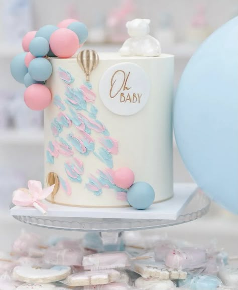 Gender Reveal Torte, Pastel Gender Reveal Party, Gateau Gender Reveal, Gender Reveal Cake Neutral Color, Cake Gender Reveal, Neutral Gender Reveal Cake, Gender Reveal Cake Ideas Simple, Simple Gender Reveal Cake, Fondant Gender Reveal Cake