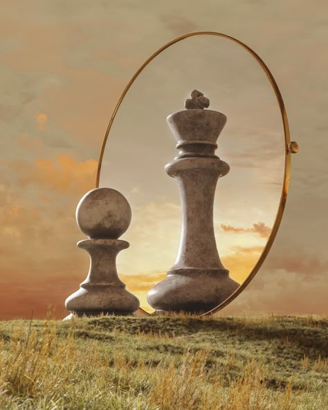 Chess Reimagined on Behance Chess Photography, Chess Aesthetic, Reflection Poster, Chess Queen, Playing Chess, Check Mate, Reflection Photography, Prophetic Art, Foto Art