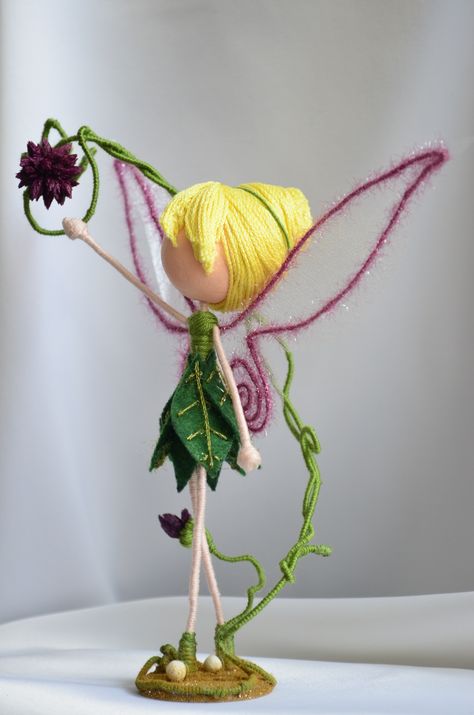 Wire Dolls Diy, Wire Dolls Diy How To Make, Fairy Dolls Handmade, Fairy Diy Crafts, Wire Doll, Tinkerbell Doll, Dolls Handmade Diy, Pixie Doll, Handmade Fairy