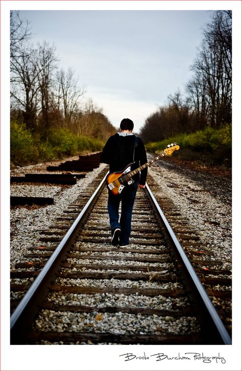 Senior Pictures Railroad Tracks Guys, Senior Railroad Pictures, Senior Pictures Railroad Tracks, Gahanna Ohio, Bear Pics, Track Senior Pictures, Fall Senior Portraits, Senior Pictures Music, Senior Photos Boys