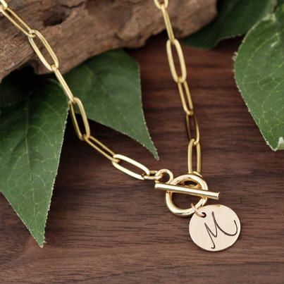 Treat Yourself to Something Special 😍... - Annie Reh Designs | Facebook Custom Cuff Bracelet, Couples Necklace, Disc Style, Gold Initial Necklace, Paperclip Chain Necklace, Paperclip Necklace, Script Initial, Couple Necklaces, Initial Necklace Gold