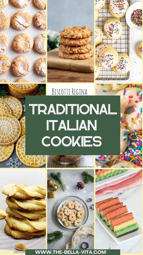 Traditional Italian  Cookies Best Italian Cookie Recipe, Traditional Italian Cookies, Italian Anise Cookies, Italian Holiday Cookies, Italian Christmas Cookie Recipes, Italian Ricotta Cookies, Florentine Cookies, Italian Wedding Cookies, Italian Rainbow Cookies