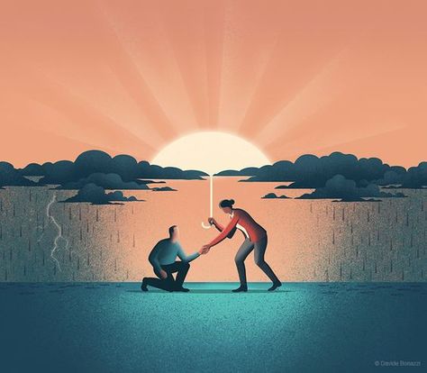 Hope Illustration Inspiration, Kindness Illustration, Paris Art Painting, Davide Bonazzi, Personality Test Quiz, Art Psychology, Test Quiz, Levels Of Understanding, Conceptual Illustration