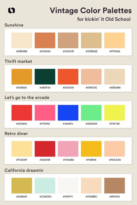 Old School Color Palette, Retro Bakery Design, Retro Coffee Shop Design, Retro Bakery Aesthetic, Nostalgia Color Palette, Retro Coffee Shop Aesthetic, Retro Aesthetic Color Palette, Coffee Shop Color Palette, Vintage Color Palettes